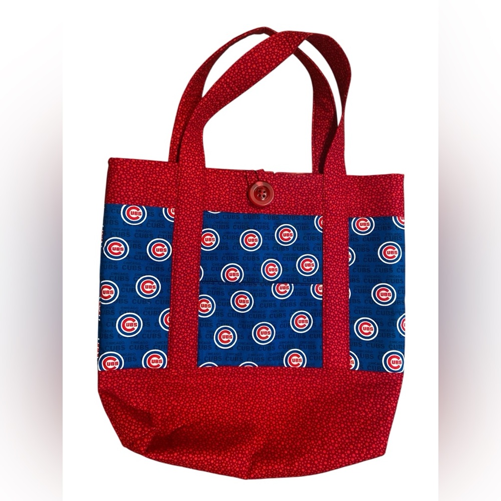 Chicago Cubs Homemade Red and Blue Tote Bag.